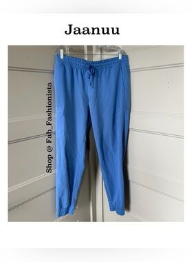 Jaanuu Drawstring Jogger Pants in Ceil Blue L tall